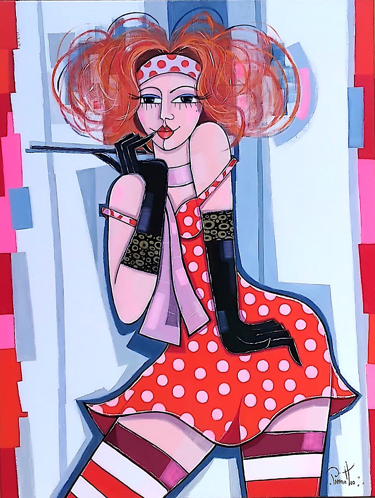 Giuseppe-Piermatteo-La-coquine-116x89-cm Peinture portrait